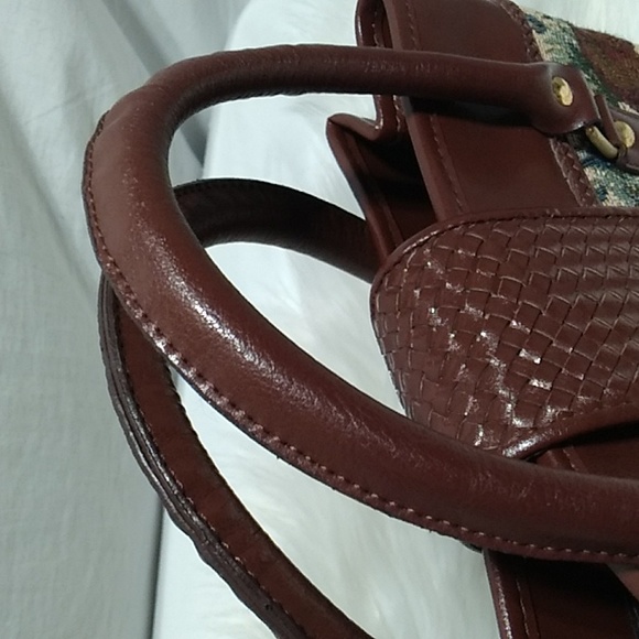 SALE! RARE! Horse Tapestry 🐎 Woven Faux Leather Vintage Handbag Never Used - Picture 3 of 16